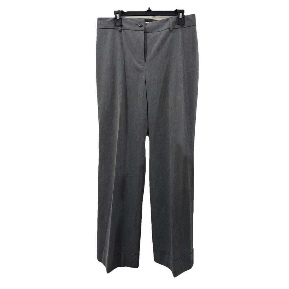 Ann Taylor Loft Womens Sz 12 Gray Pants Wide Leg Zipper Lining Business